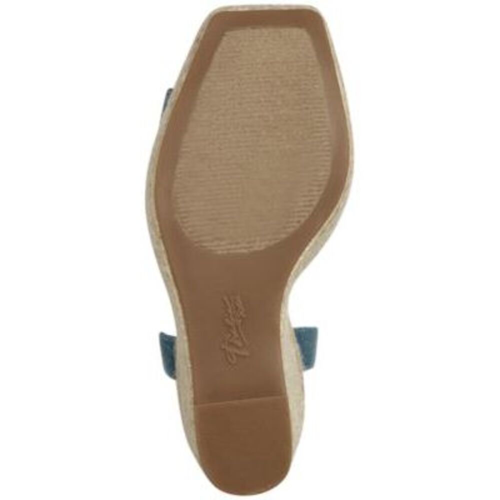 THALIA SODI Womens Blue Denim Clasp Chain 1-1/2" Platform Wedge Shoes 8.5 M - Picture 4 of 4